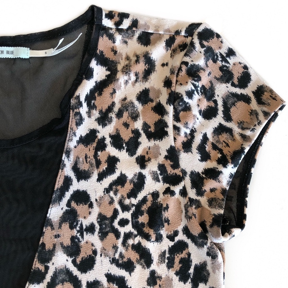 Urban Outfitters Kimchi Blue Cheetah Mesh Dress Size Small - Picture 4 of 8